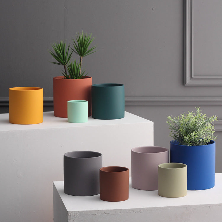 Nordic Industrial Style Colorful Ceramic Flowerpot