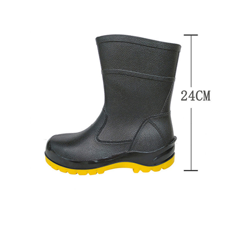 Labor Protection Rain Boots Men's Short Tube Low Top